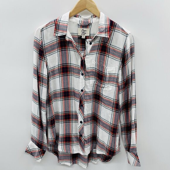 Stitch Fix Cosmic Blue Love Womens XS Plaid Hayley Button Down Woven Top 1868 - Picture 1 of 9